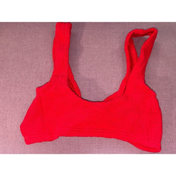 Hunza G Juno Bikini Top in Red One Size New Womens swimsuit - Picture 6 of 10